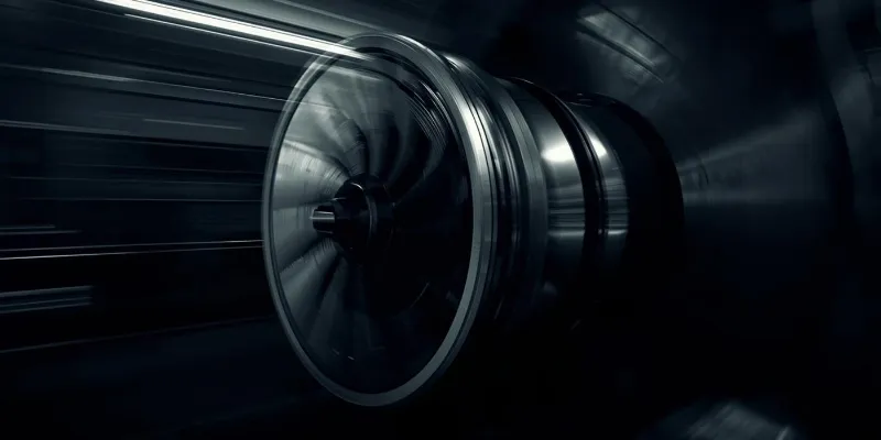 Industrial turbine in motion — speed and mechanical leverage in DTC efficiency